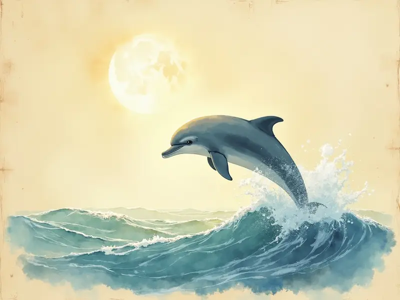 رسم توضيحي للحلم: دولفين ذهبي