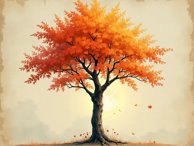 رسم توضيحي للحلم: شجرة القيقب