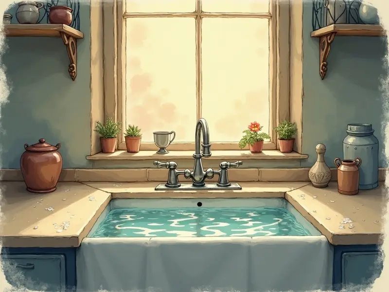 رسم توضيحي للحلم: مغسلة المطبخ