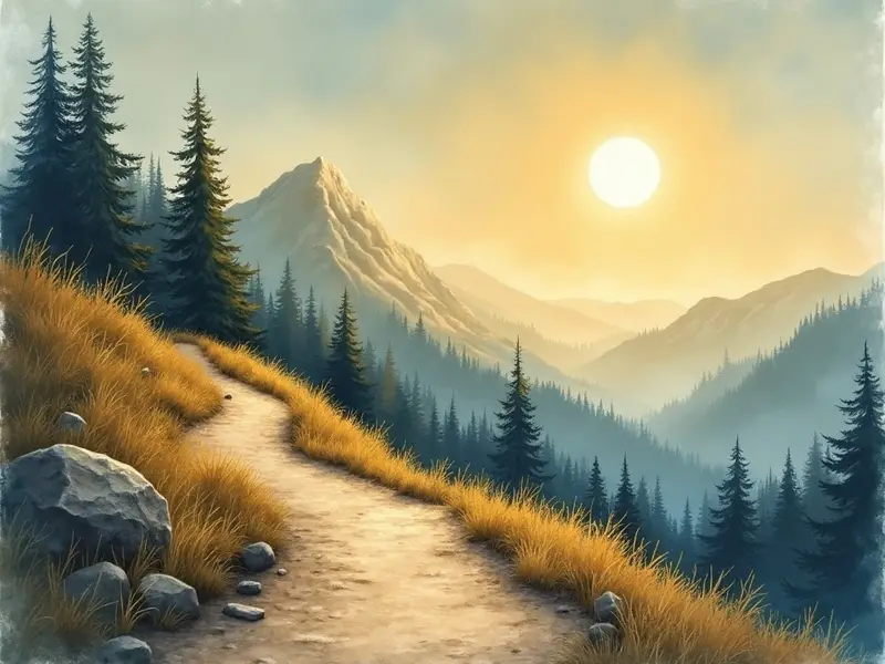 رسم توضيحي للحلم: منحدر جبلي